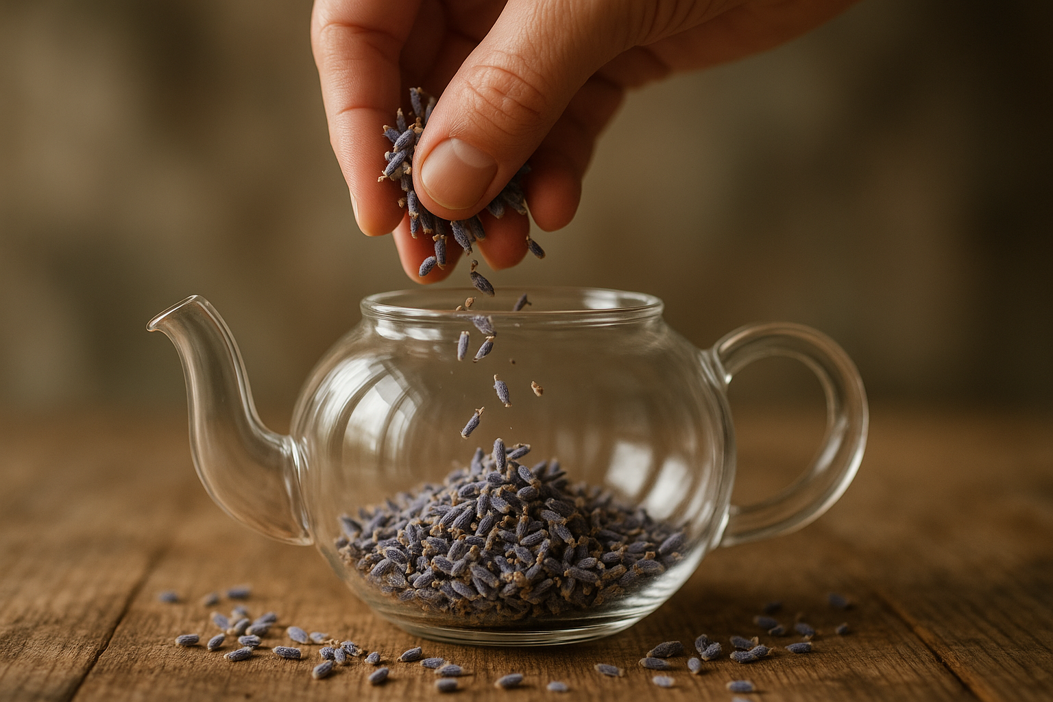 20251010 0735 lavender tea preparation simple compose 01k769s4atfmevgck6tv3x1wn5