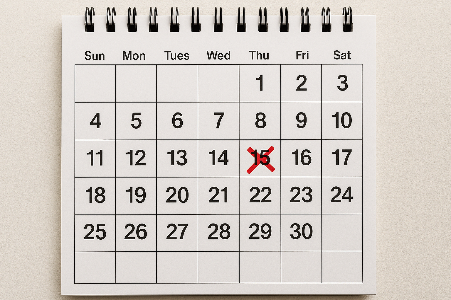 20251107 1414 calendar with marked date simple compose 01k9f75az0e5psxjvecdg2ary6