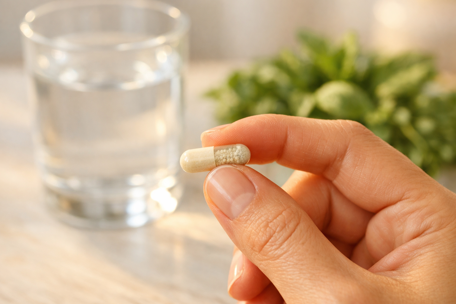 Einnahme von Probiotika mit Wasser